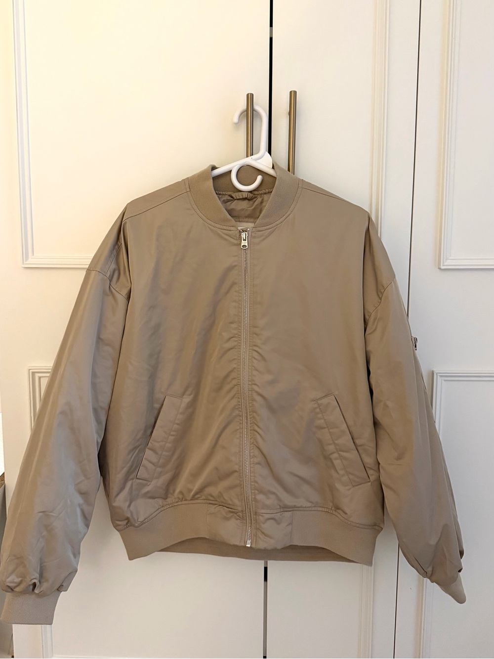 Abercrombie & Fitch Bomber Jacket in Taupe